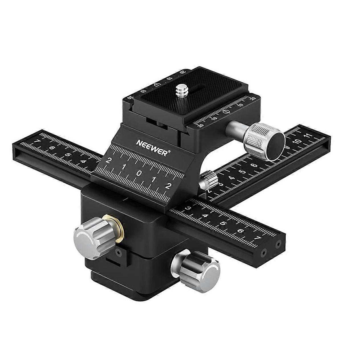 4-Way Macro Focusing Rail Slider with Quick Release Plate for Universal DSLR Camera