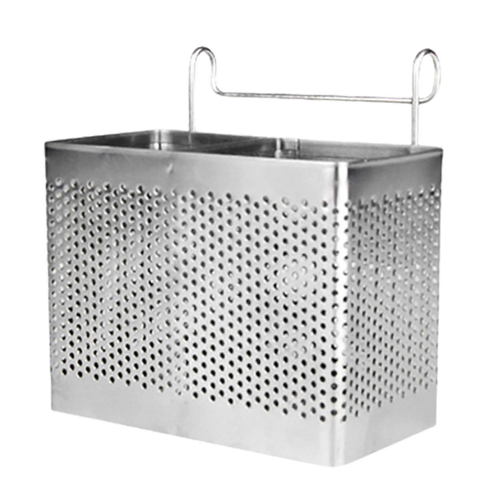 Chopsticks Holder With Hanging Hooks Space-saving Stainless Steel Tableware Drainer For Kitchen