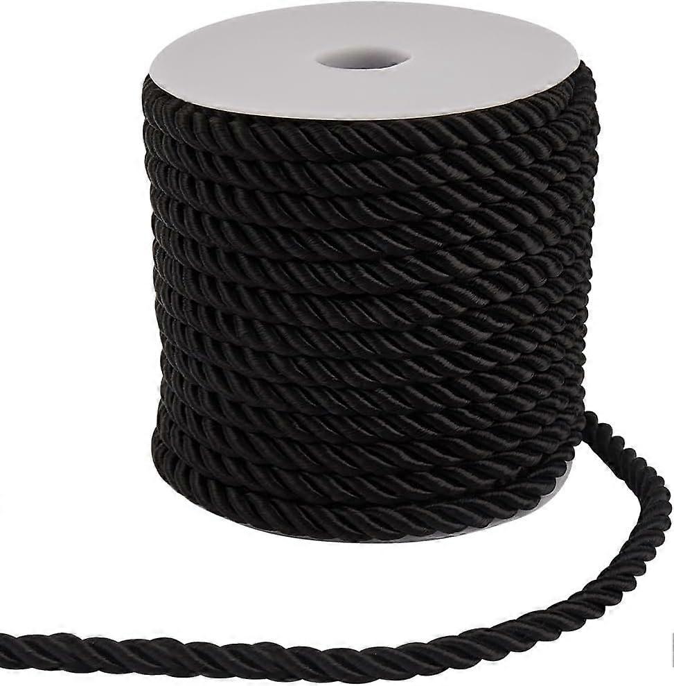 20 Yards Trim Cord 6mm/0.24" Polyester Twist Rope Twine Decorative Braided Cording Thread String Ribbon for Home Decor Curtain Tieback Upholstery Hono