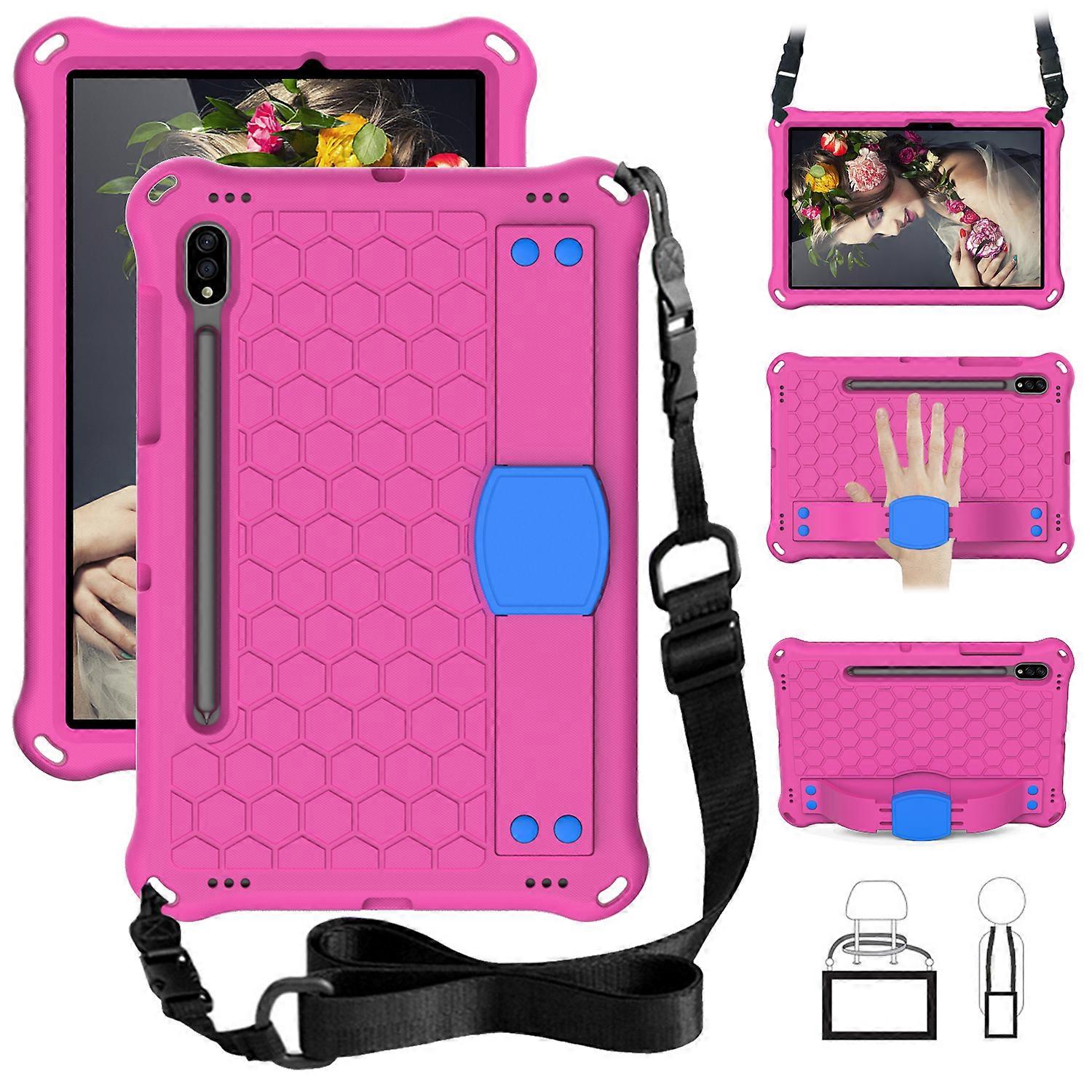 Samsung Galaxy Tab S8 2022 Case Kids Friendly, Screen Protection, Durable Shockproof Case with Shoulder Strap & Hand Strap,Comfortable