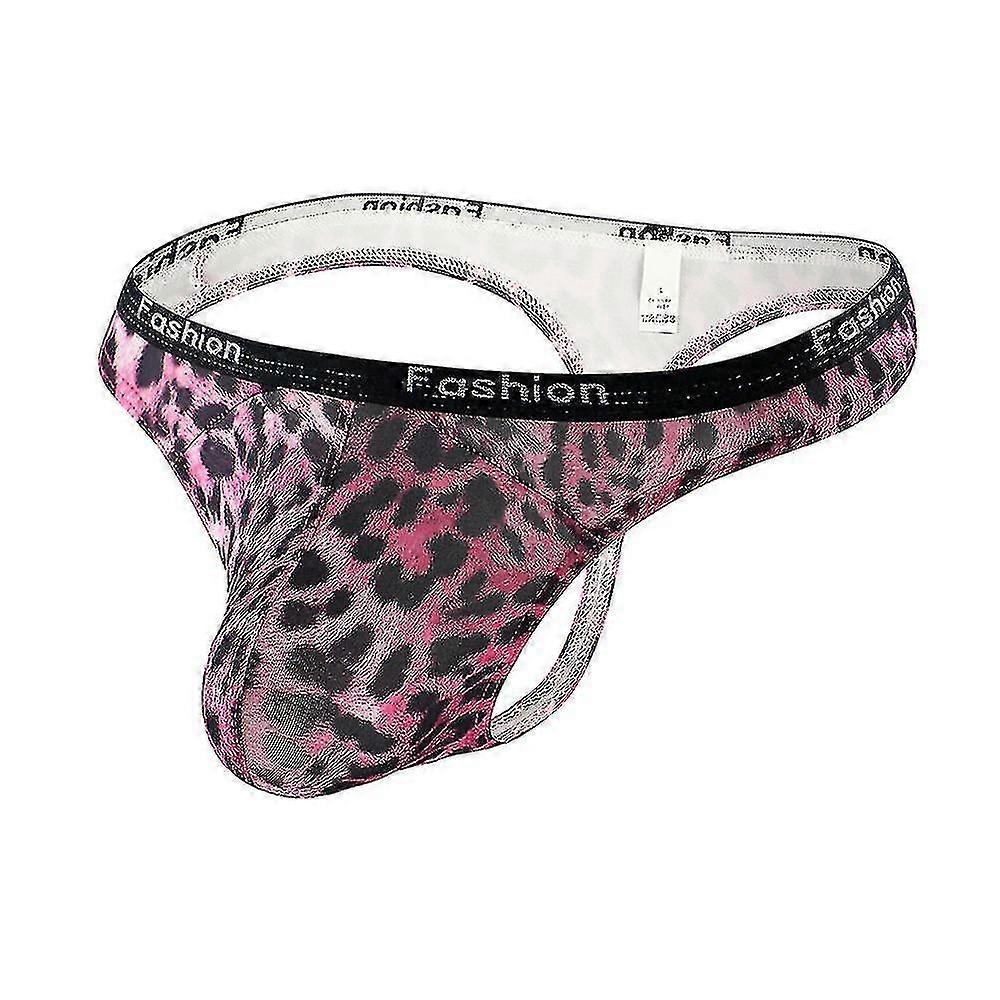 Men Leopard Briefs T-back G-string Thongs Underwear Underpants