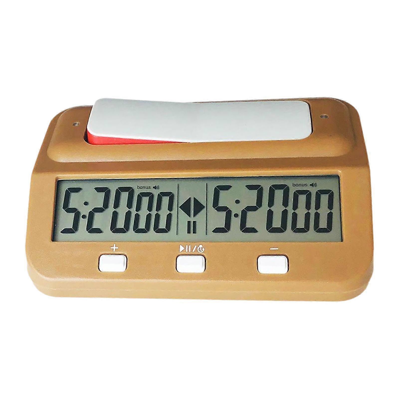 International Chess Timer Chess Clock for Board Game Player Game Competition Yellow Brown