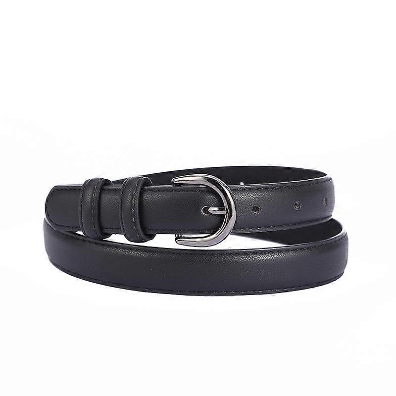 Women's Casual Solid Colors Faux Leather 1" Belt with Single Prong Buckle