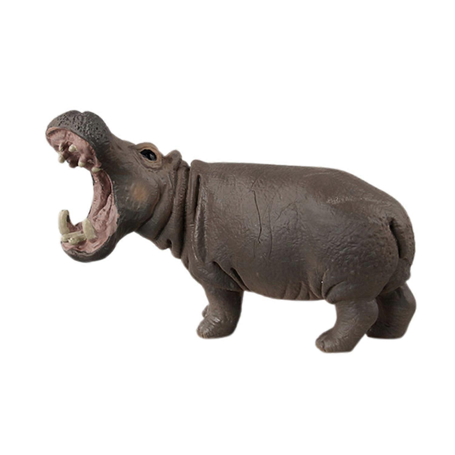 Hippopotamus Resin Model Figurine Hand-Painted Artwork Charming Collectible for Bedroom Coffee Table