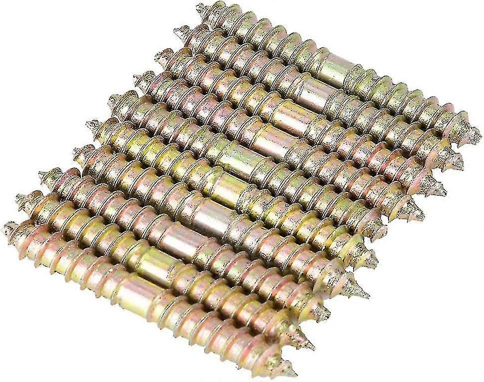 10pcs Double Ended Pan Head Screws Stud Self Tapping Thread Screws Threaded Bolts Woodworking Furniture Connector Studs Rods 6*50mm