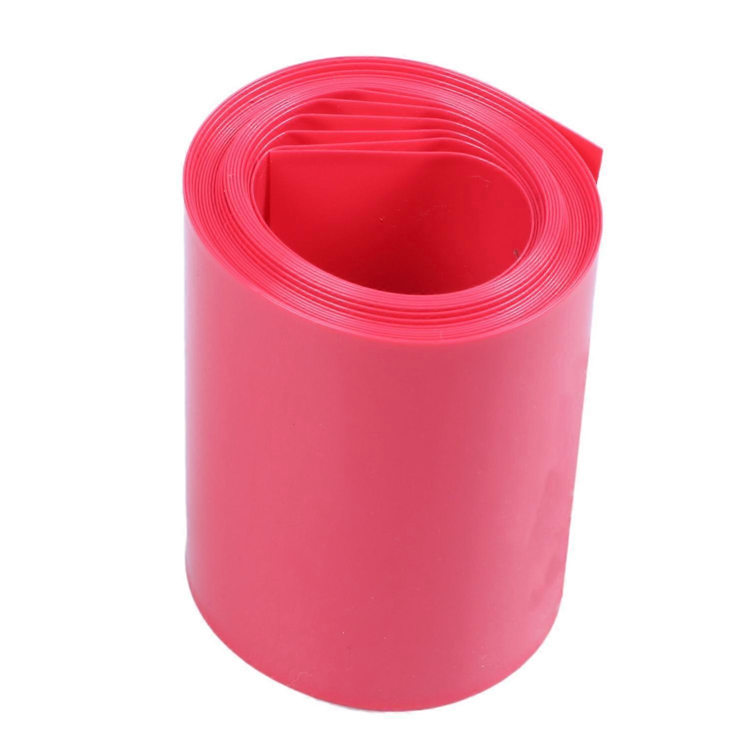 2m 50mm Width Pvc Heat Shrink Wrap Tube Red For 2 X 18650 Battery
