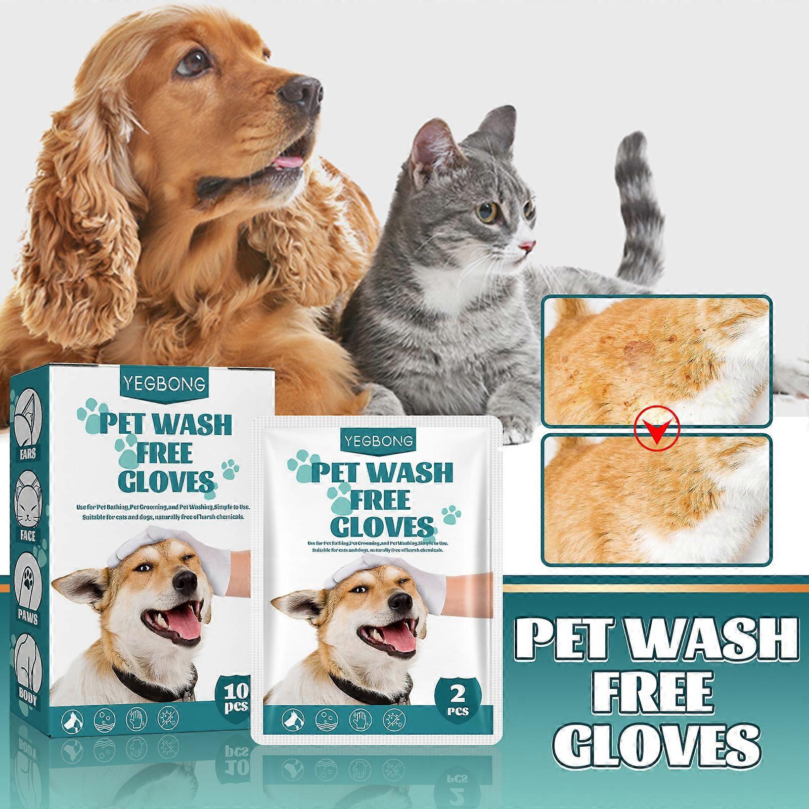 Pacote de 10 lenços umedecidos, Luvas de lavagem para animais de estimação, Luvas de limpeza para animais de estimação, Lenços macios para luvas para animais de estimação, Luvas de limpeza gratuitas para animais de estimação sem limpeza