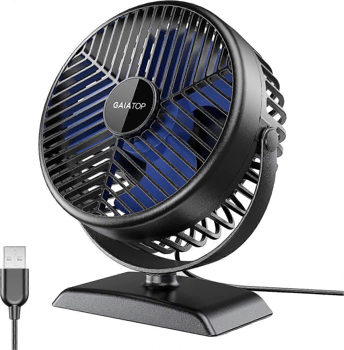 Usb Desk Fan Small Portable Quiet 3 Speeds Wind Desktop