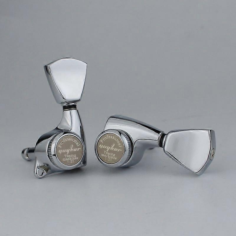 3R3L Guitar Machine Heads 1:21 Locking Tuning Key Pegs Tuners Trapezium Button for TL SG Electric Guitars Chrome