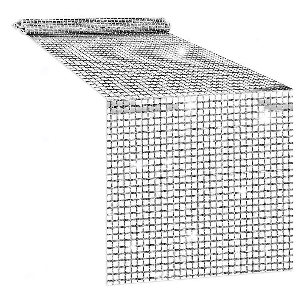 Sequins Table Runner Mirror Silver Household Home Bedroom Holiday