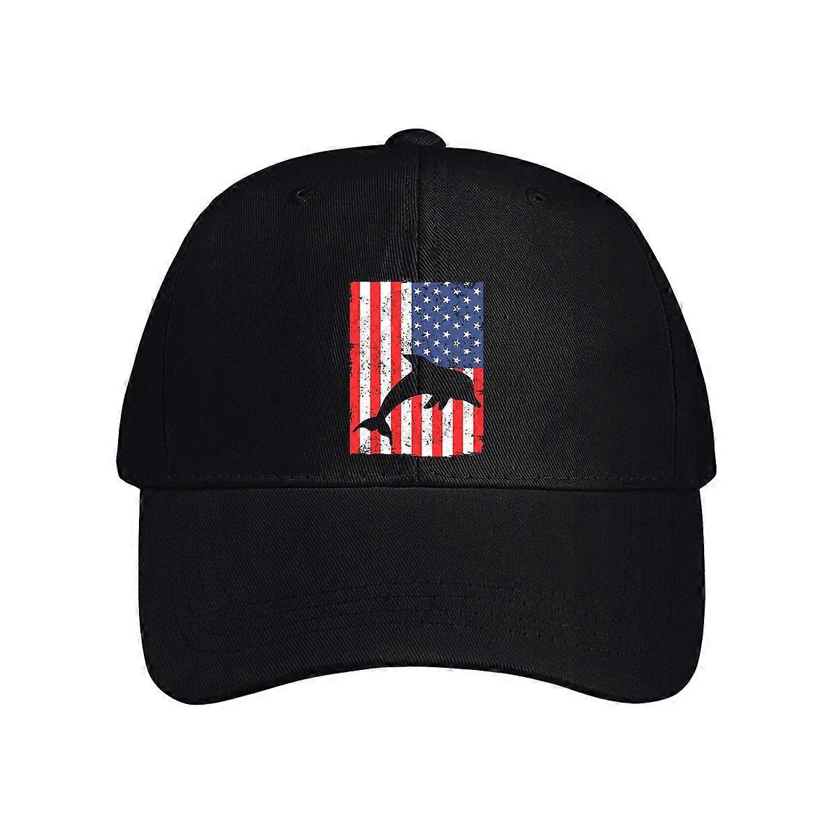 Dolphin Usa Flag Baseball Cap