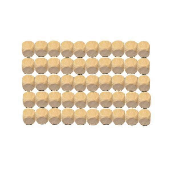 Unbrand Lot de 50 dés en bois de 18 mm carrés et vierges à six faces pour la fabrication de puzzles