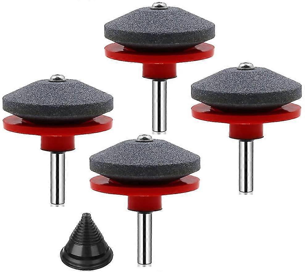 4 Pack Sharpener With 1 Blade Balancer Universal For Lawn Mower Blade