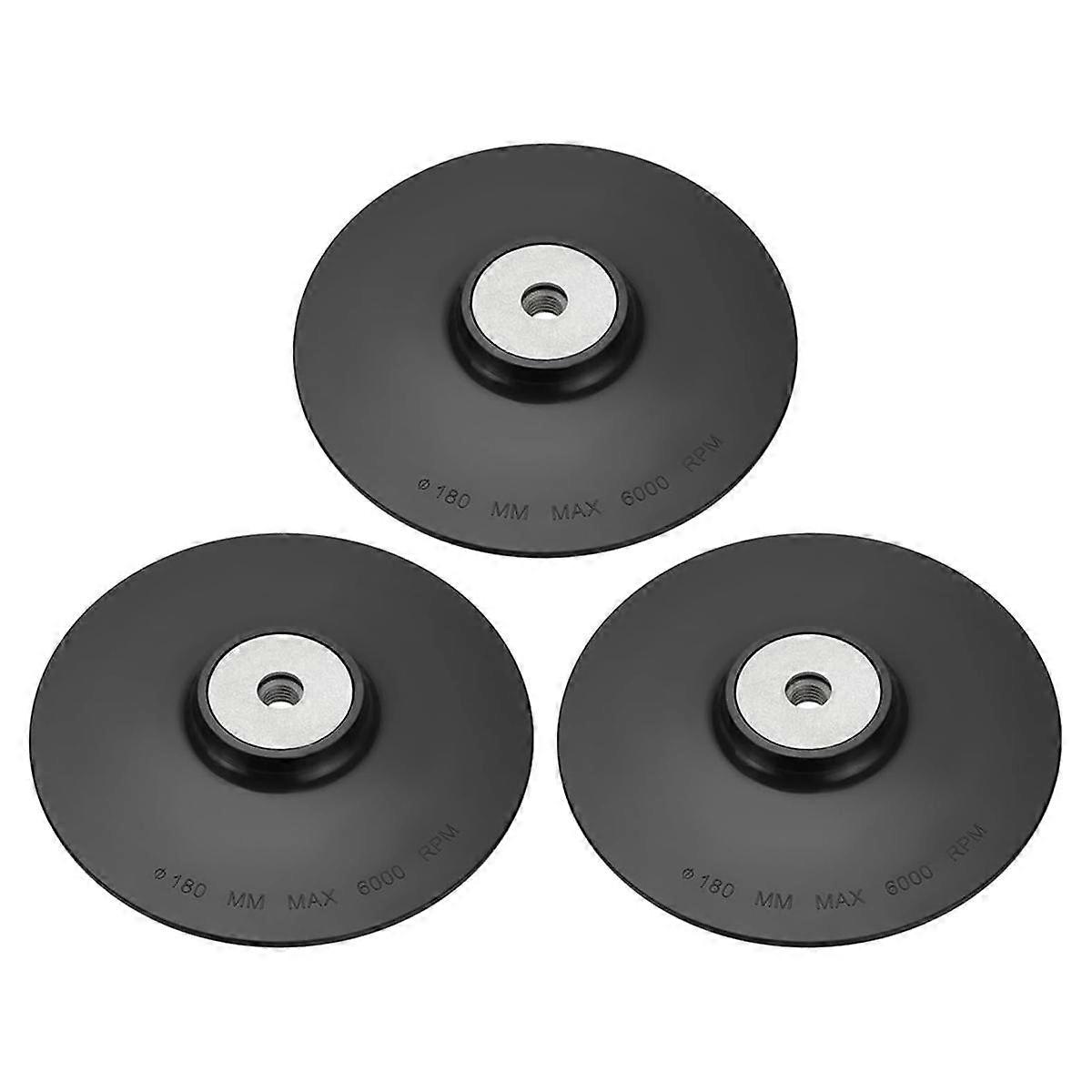 3pcs Plastic Angle Grinder Backing Pad Compatible with M14 Internal Thread Disc Sander Angle Grinder 180mm Diameter