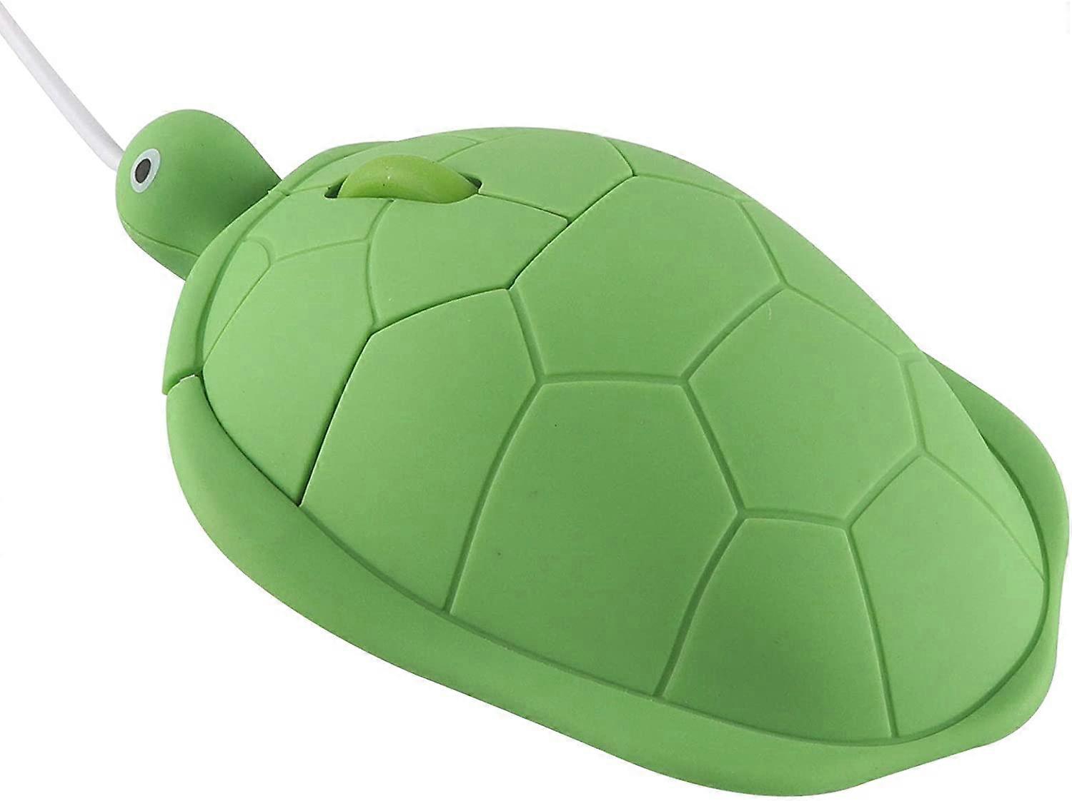 Animal fofo em forma de tartaruga Mini USB com fio Cartoon Mouse Crianças pequenas Crianças Ratos Criativo 3D Mouse óptico 1200 DPI PC Laptop Computer (verde)