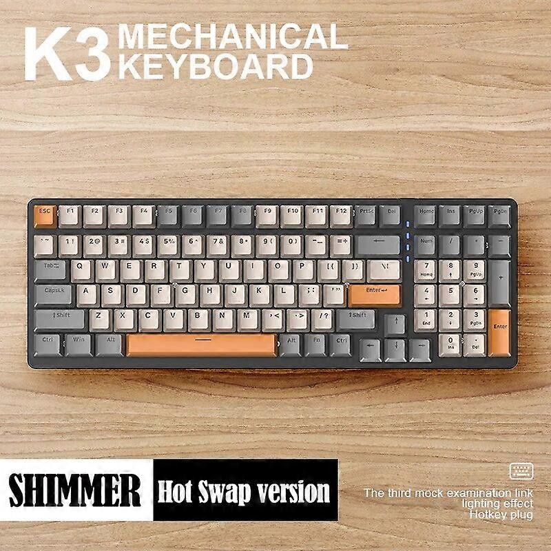 K3 Russian/English Gaming Mechanical Keyboard for Gamer Hot-swap Red/Blue Switch Type-C Wired 100 Keys Backlight Effect