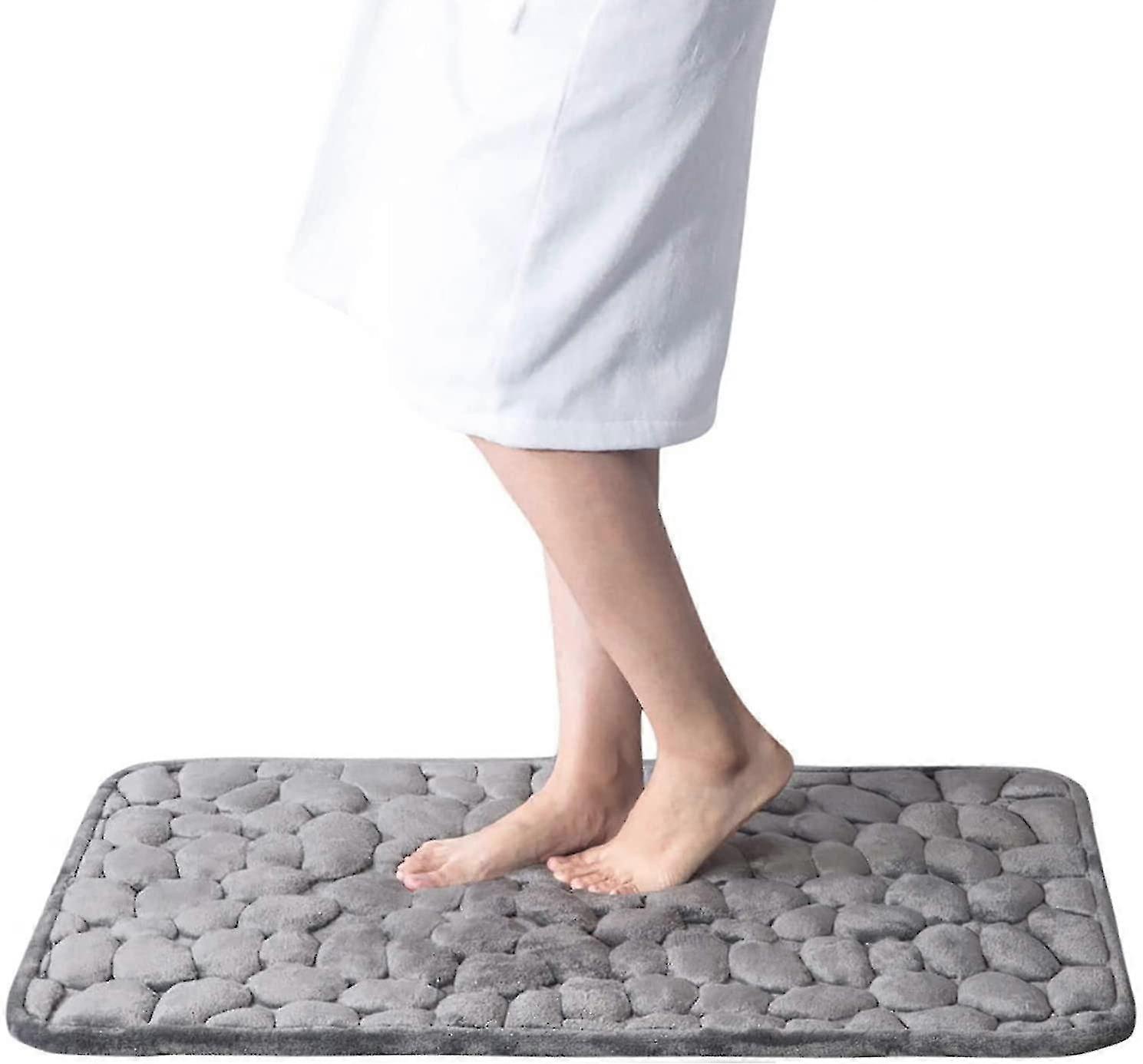 Cobblestone Embossed Bathroom Bath Mat Non-slip Carpets In Wash Basin Bathtub Side Floor Rug Shower Room Doormat Memory Foam Pad
