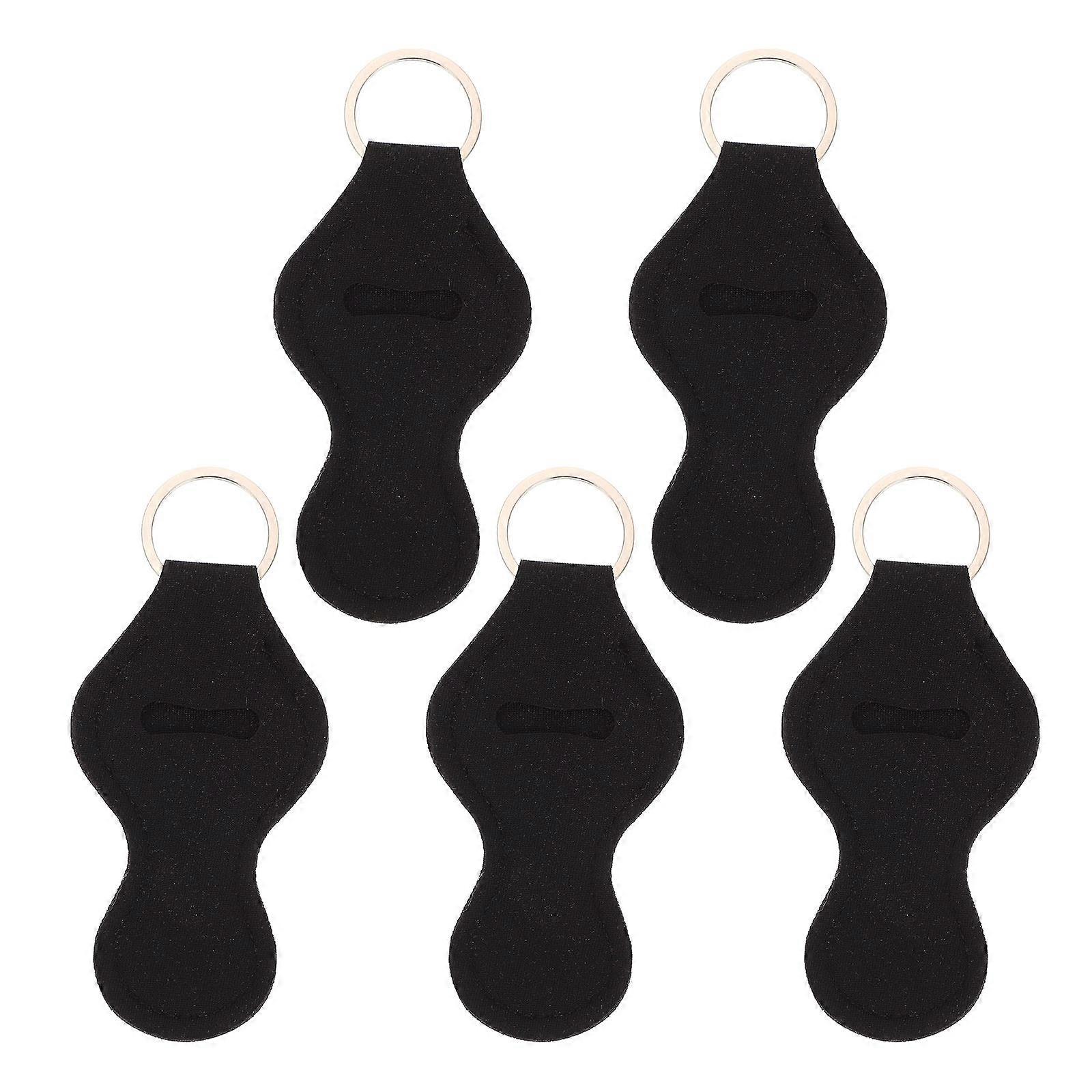 5 Pcs Key Fob Keychain Lip Balm Protector Chapstick Holder Keychain Lanyard Lipstick Holder Keychains Lipstick Shells