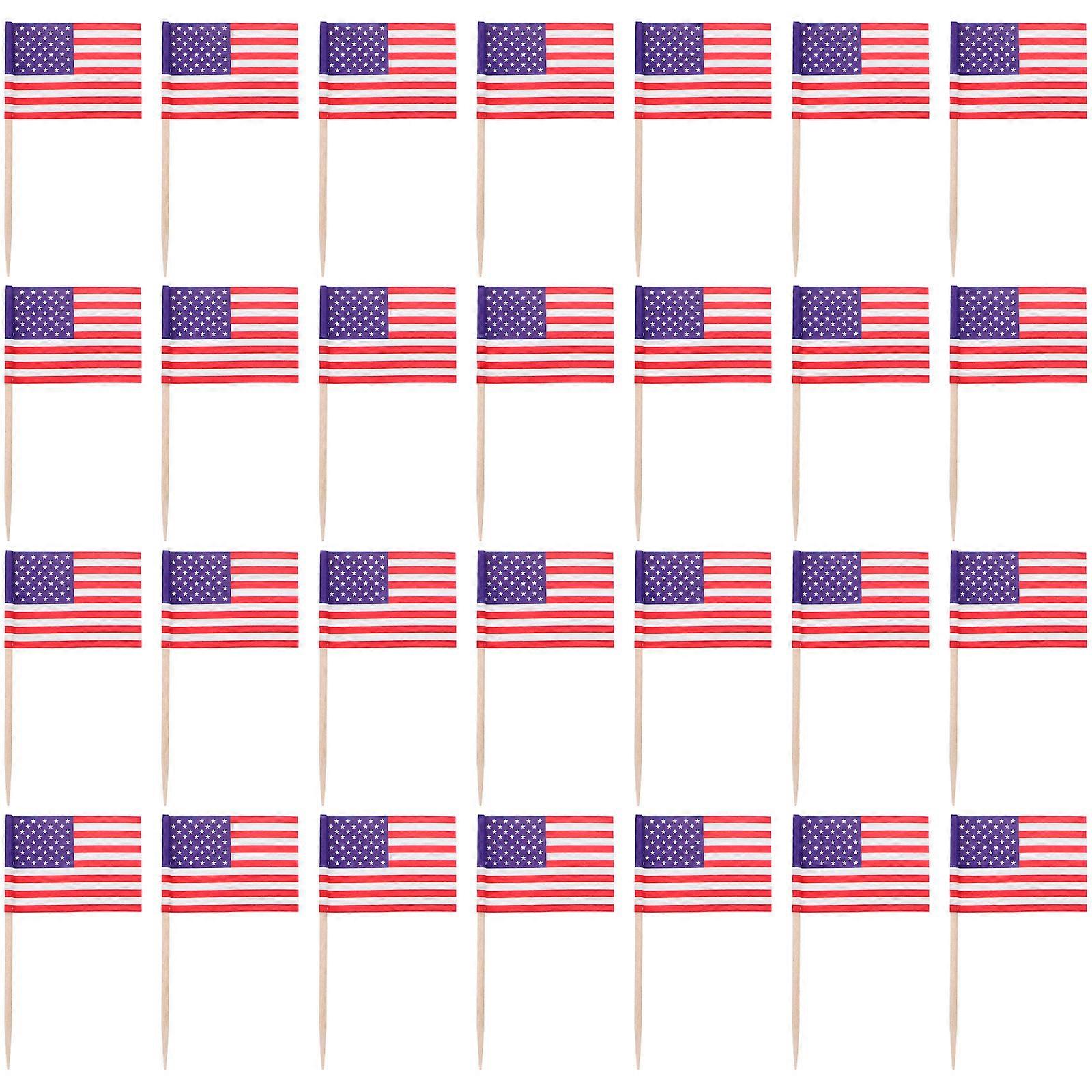 200Pcs Decorative Toothpick Flags Multi-function Cupcake Toppers Delicate Cupcake Decors