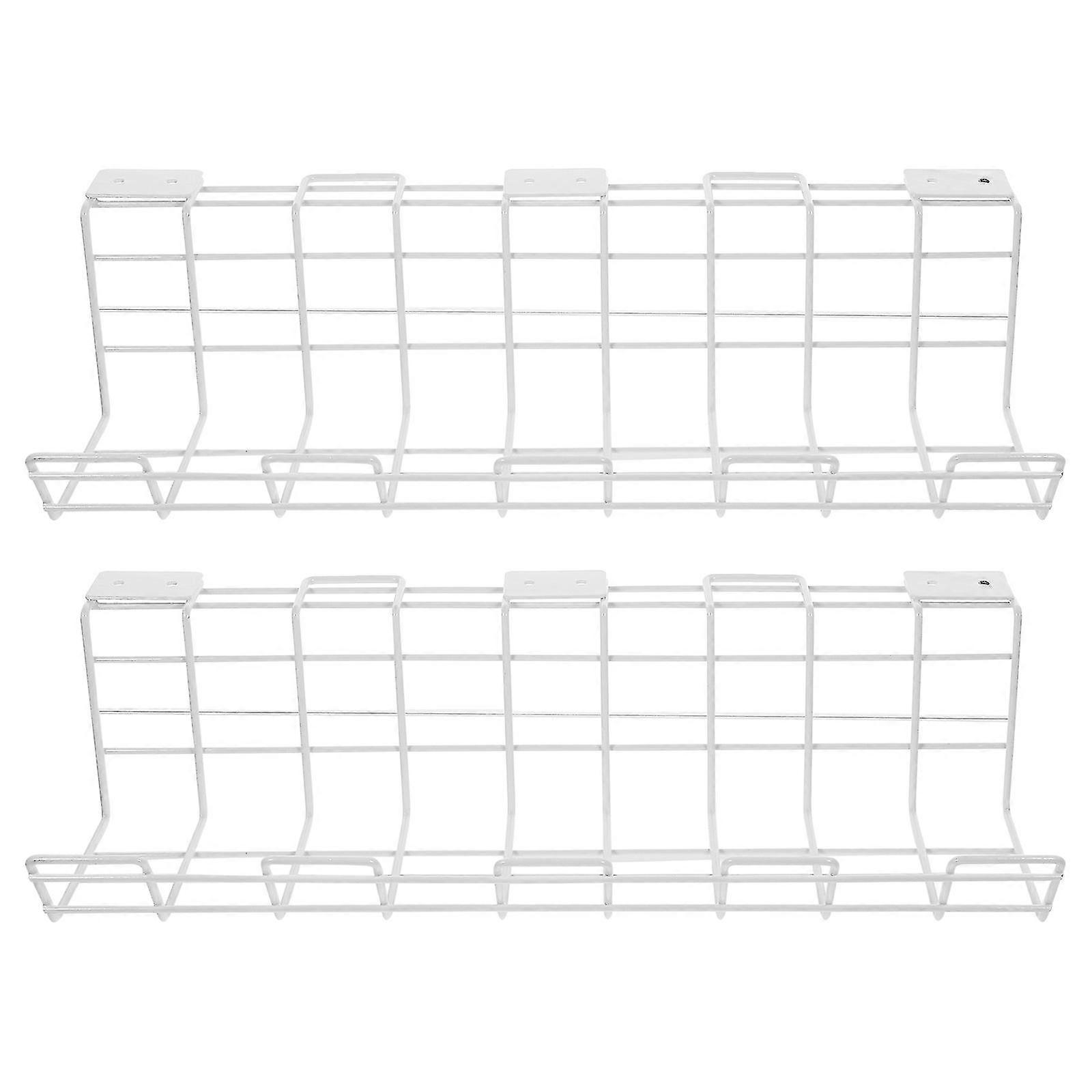 2pcs Under Table Cable Management Racks Wire Frames Cable Storage Stands For Home