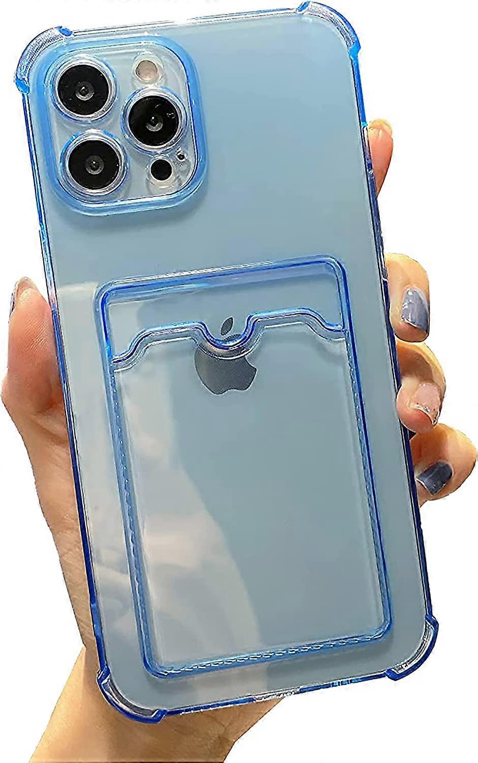 Clear Wallet Phone Case for iPhone 12 Pro Max Upgrade Card Slot Case Slim Fit Protective Soft TPU Shockproof Cover with Cute Card Holder for Apple iPh