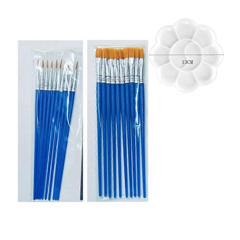 20 stuks gele borstel (kruislijn + platte kop) + 1 stuks pruimenpalet