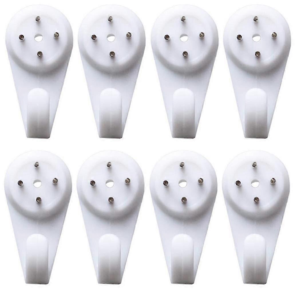 10pcs Plastic White Durable Hardwall Hanger Multi-purpose Non-trace Hook Uses For Hardware Fasteners Seamless Back