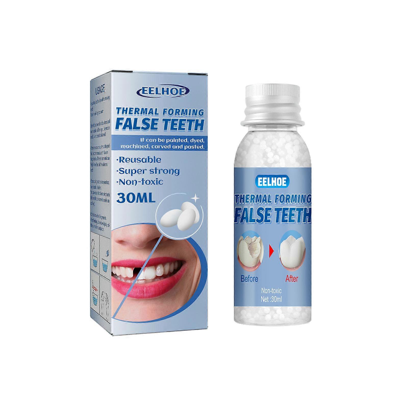 Eelhoe False Teeth Solid Glue Temporary Tooth Repair Kit Moldable Thermal Fitting Teeth Pellet Adhesive