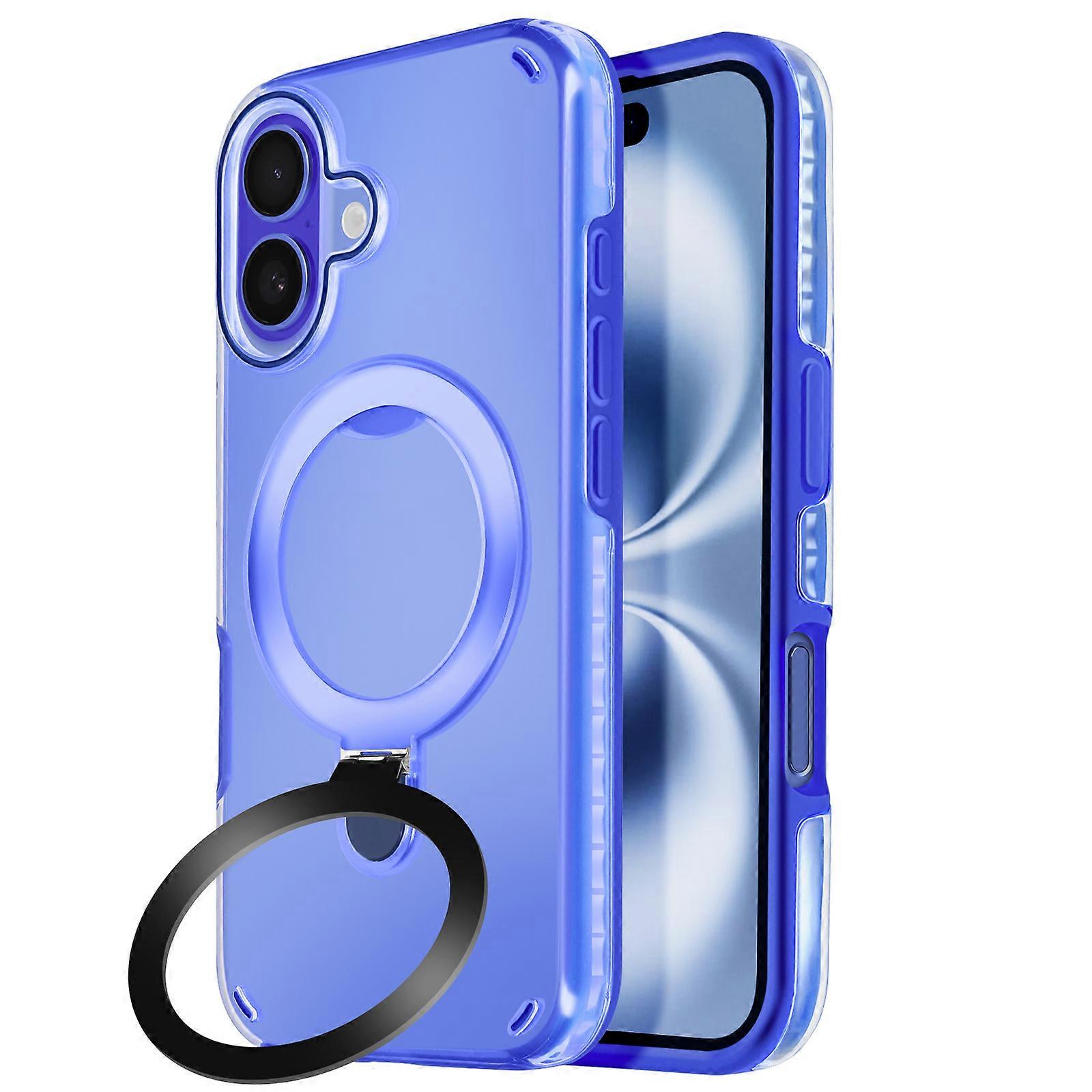 Avizar Case MagSafe for iPhone 16 Plus Shockproof with Foldable Stand Blue