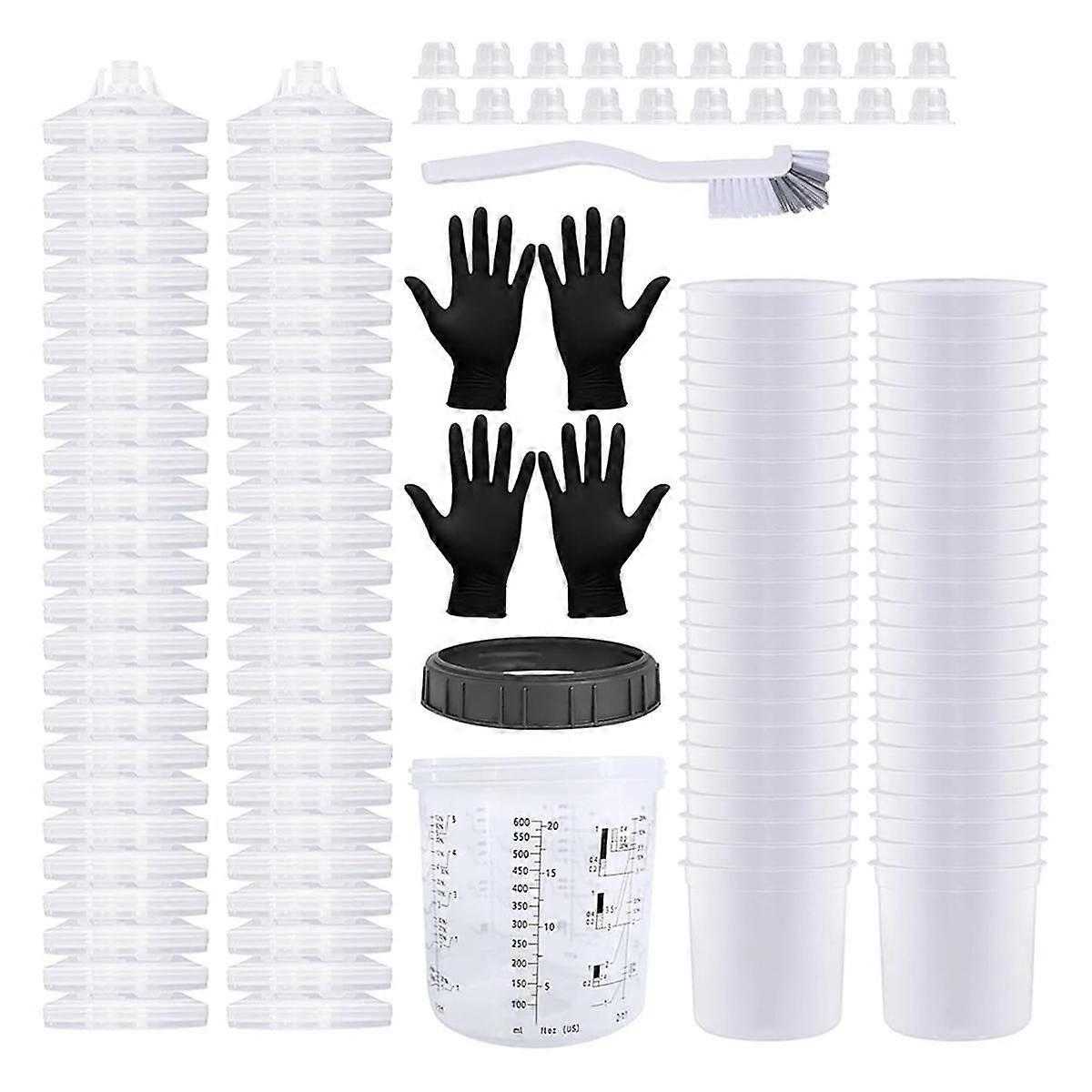 Engångsblandningskopp för bilfärg - Hvlp-sprutpistol, 600 ml standardsats