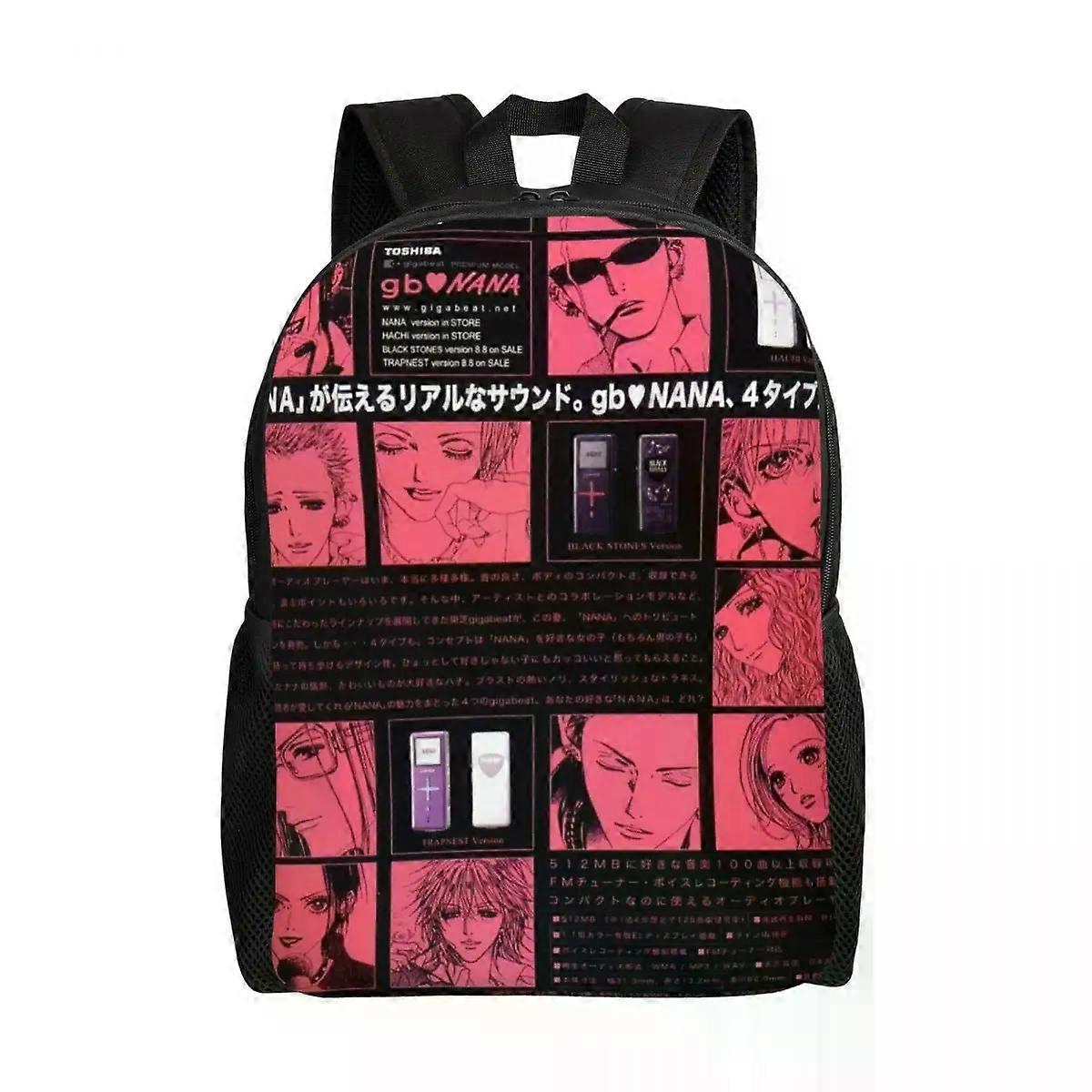 a664 Nana The Black Stones And Nana Komatsu Laptop Backpack Women Men Fashion Bookbag for School Student Pink Osaki Bag dxw664