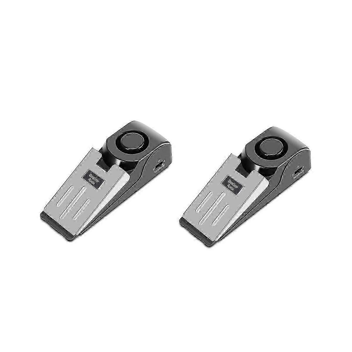 2PCS Travel Door Stopper Alarm Portable 120Db Security Floor Door Stops Adjustable Sensitivity Dorm