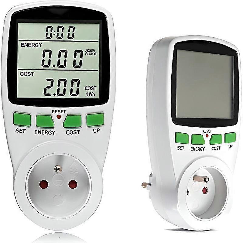 Energy Meter - Energy Consumption Meter Wattmeter Socket - White - 230V - 16A - 390W
