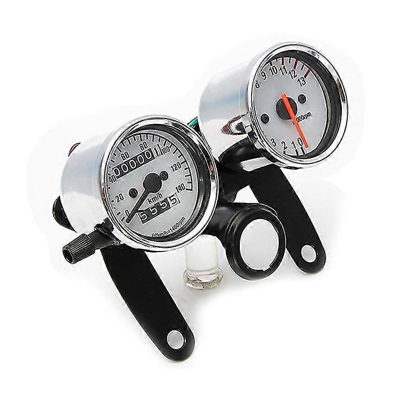 Motorcycle 12v Led Odometer And Tachometer Speedometer With Stand1pcs-silver