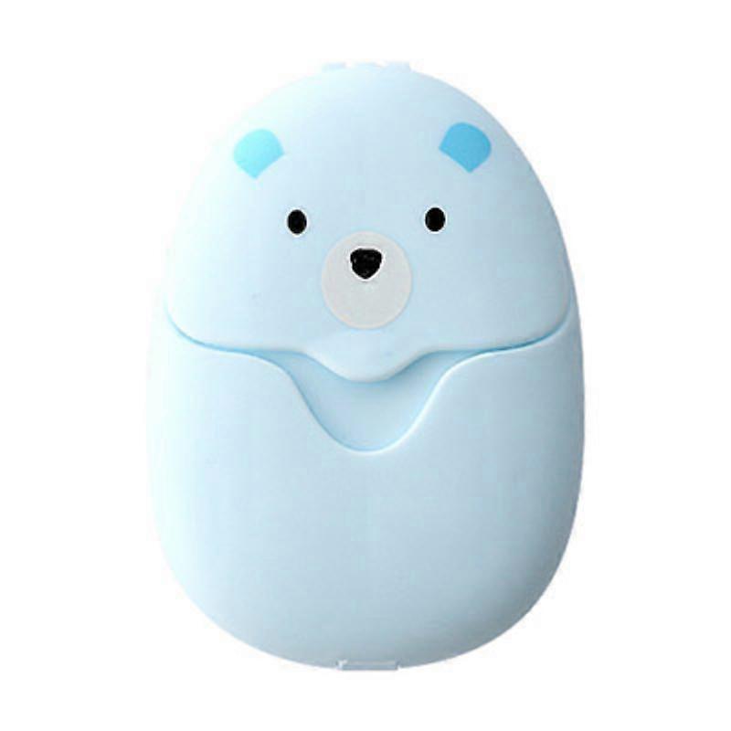 50Pcs Portable Disposable Cleaning Soap Paper New Cartoon Travel Paper Soap Cute Paper Soap Disposable Bear Soap