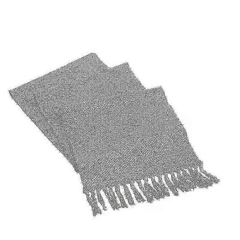 Cotton Linen Table Runner With Handmade Fringe Rustic Table Runners Burlap