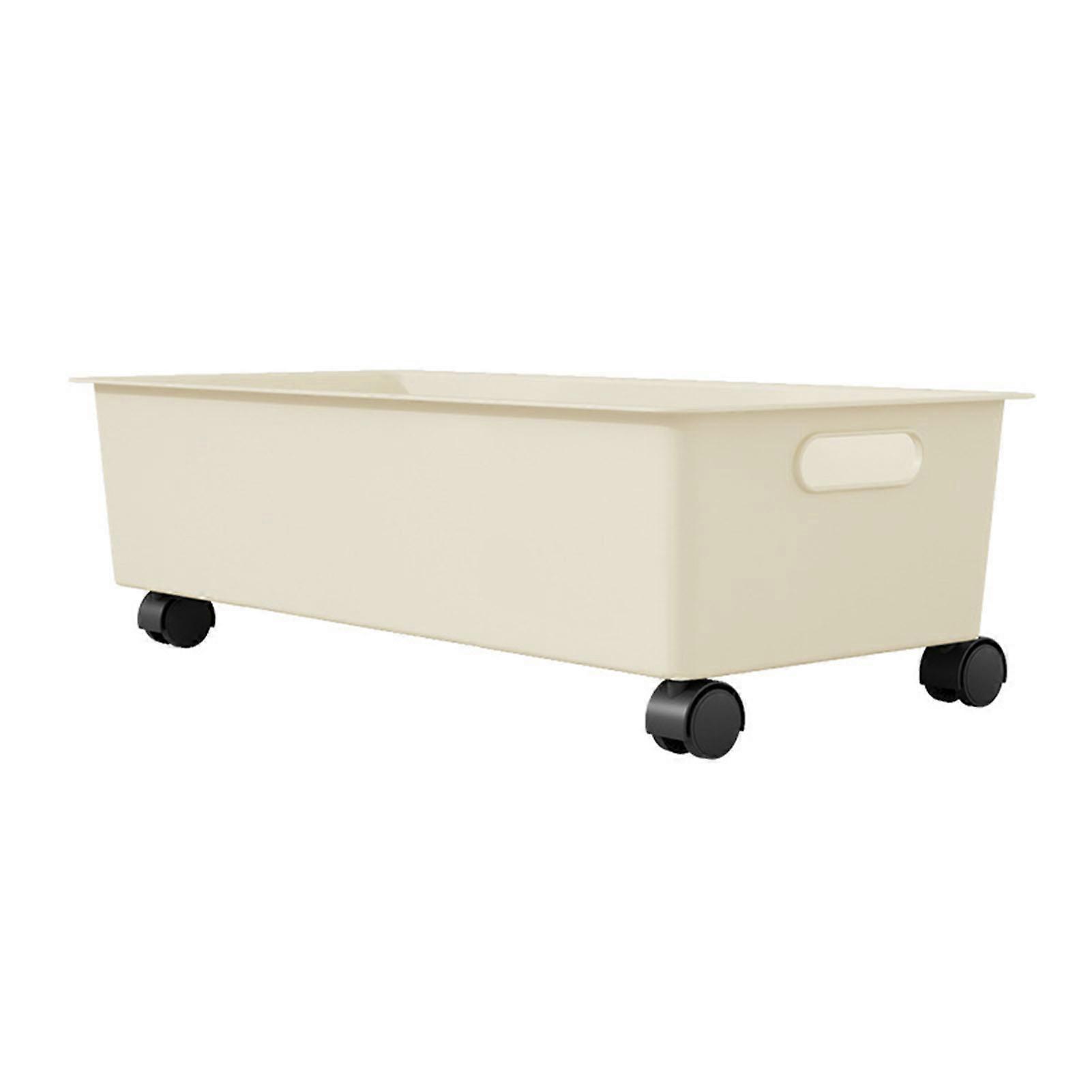 Under Desk Rolling Cart Strong Plastic Space Saving Handle Design Storage Trolley for Office Dormitory Bedroom With Wheels