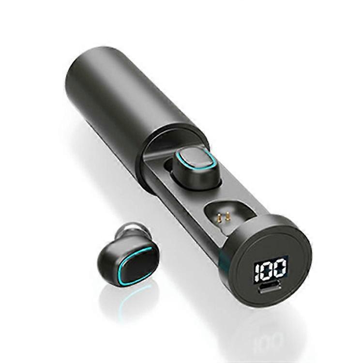 C1 Bluetooth 5.0 TWS Circular Chimney Touch Digital Display True Wireless Bluetooth Earphone with Charging Box