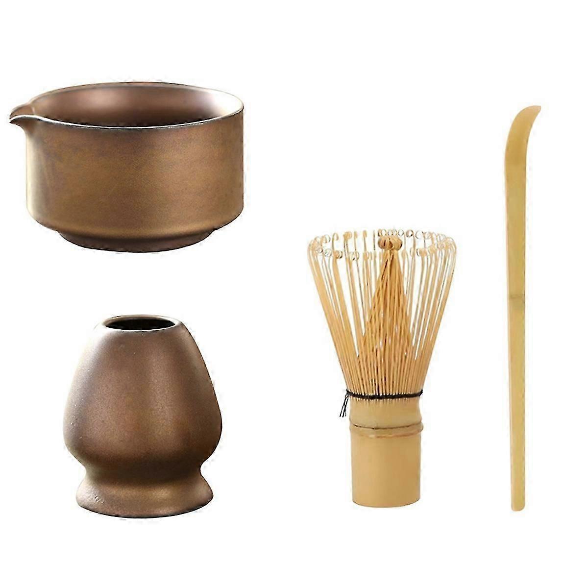 Matcha Tea Set Includes Matcha Bowl with Spout Ceramic Matcha Tool Kit