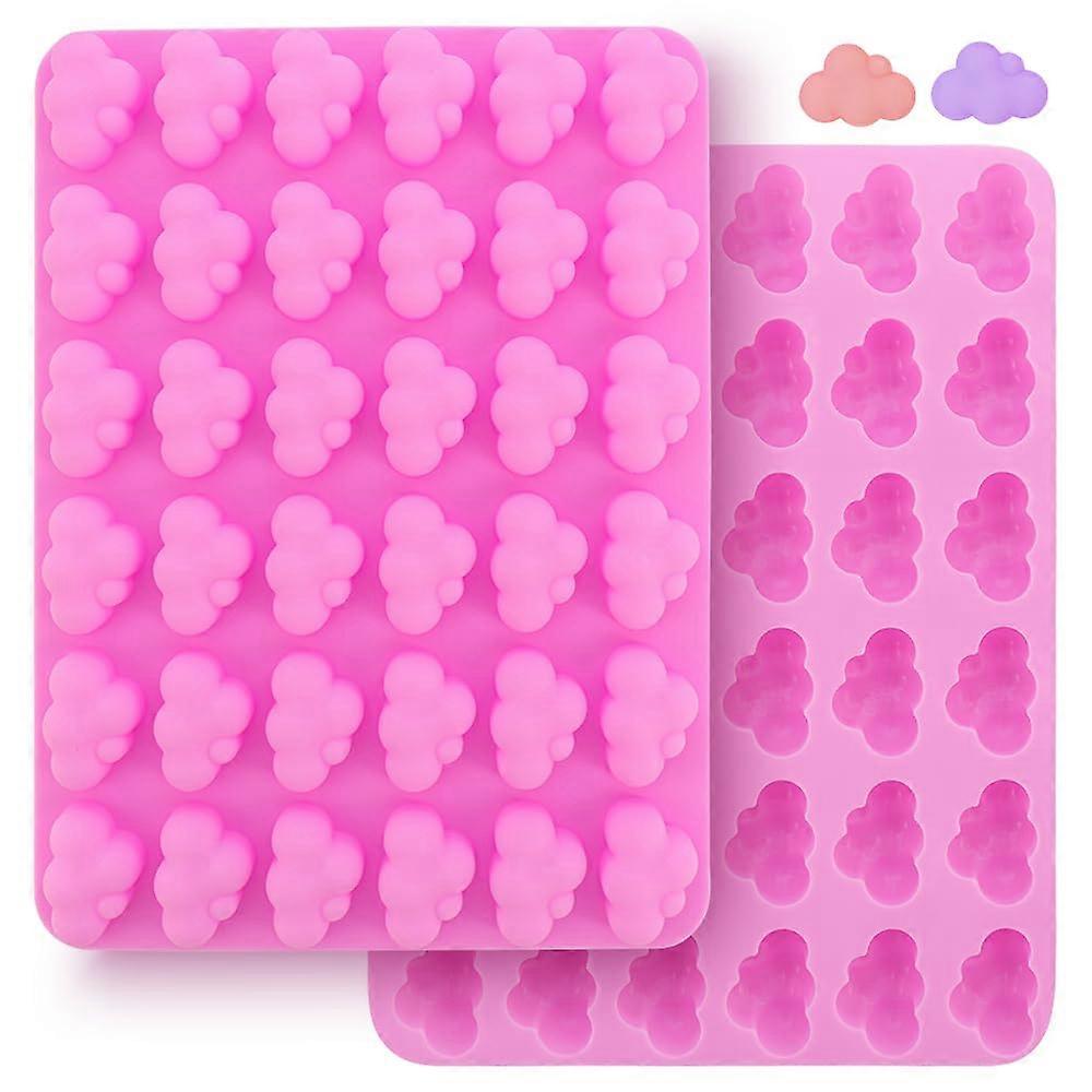 2 Pack 3D Cloud Shape Silicone Molds For Chocolate, Candy, Ice Cube, Fondant, Jelly, Cookie, Soap, And Pudding