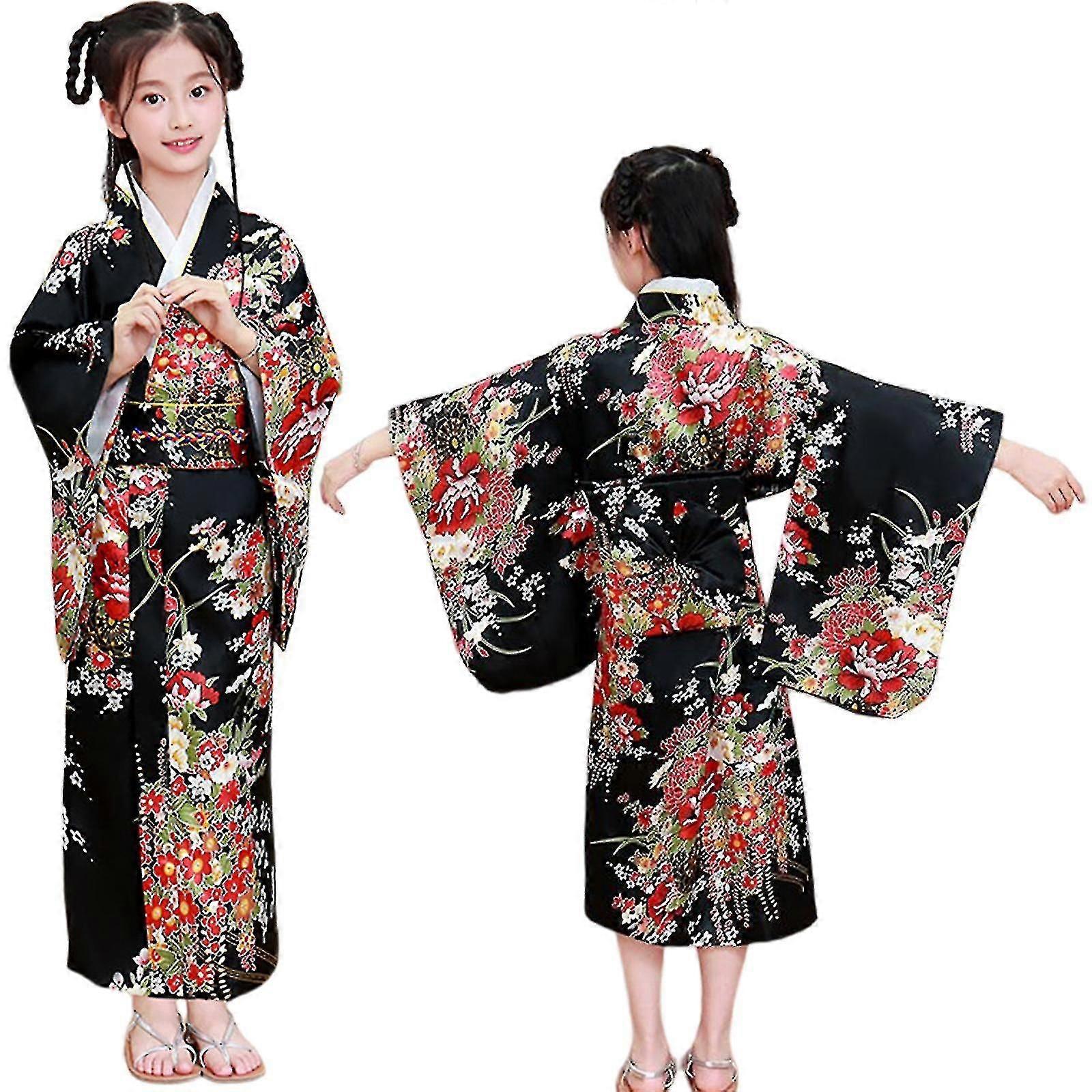 كيمونو ياباني جديد للأطفال بنات تنورة الأميرة أداء هالوين