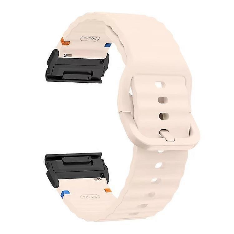 Watch Band Compatible For Garmin Fenix 8 51mm / Enduro 3 / Enduro 2 Quick Release Wavy Texture Silicone Strap with Black Connector