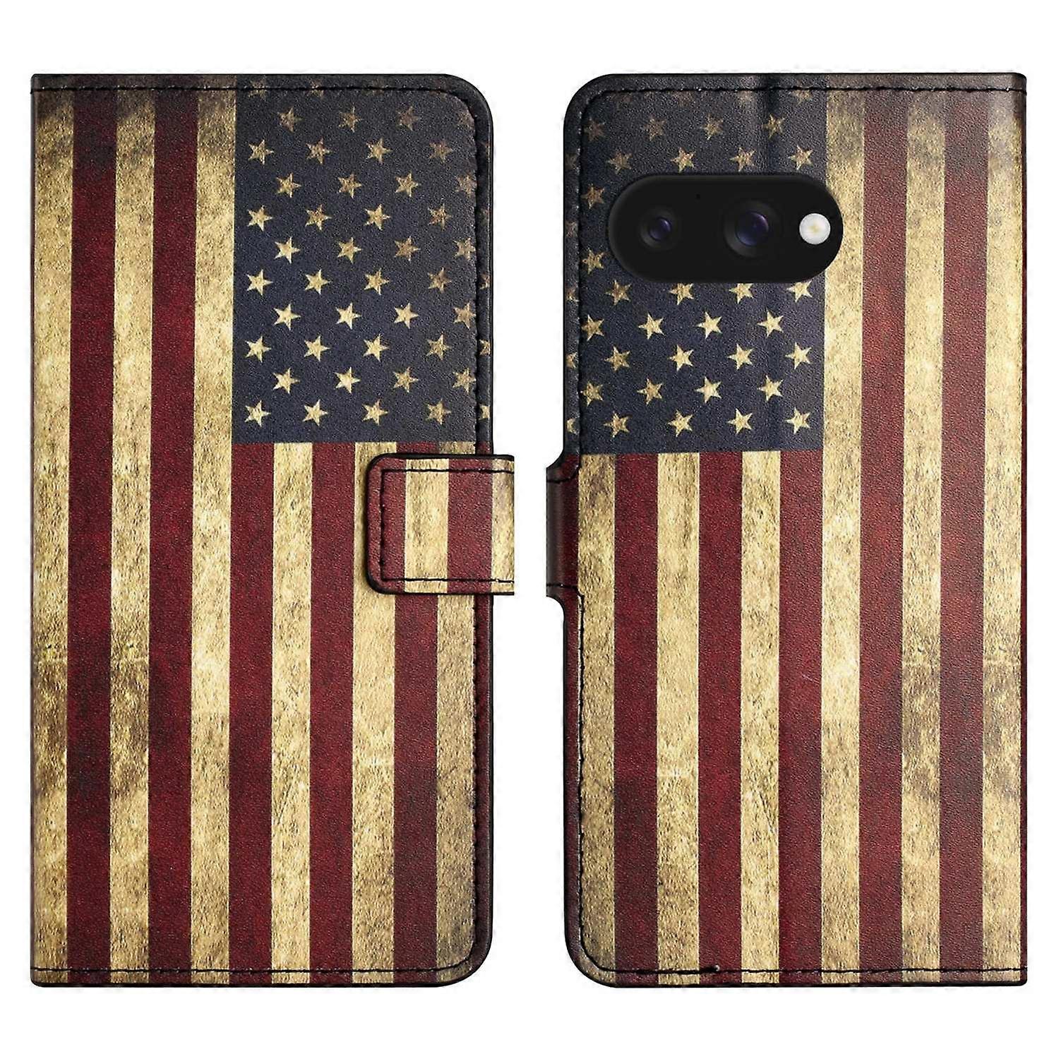 For Google Pixel 9a Case Pattern Print PU Leather Wallet Phone Cover-The American Flag