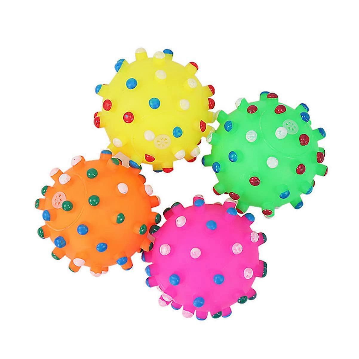 Squeaky Toy for Dogs, Colorful Educational Molar Teeth Design, Random Play Resistance, Spiny Chew Toy for Teething Puppies