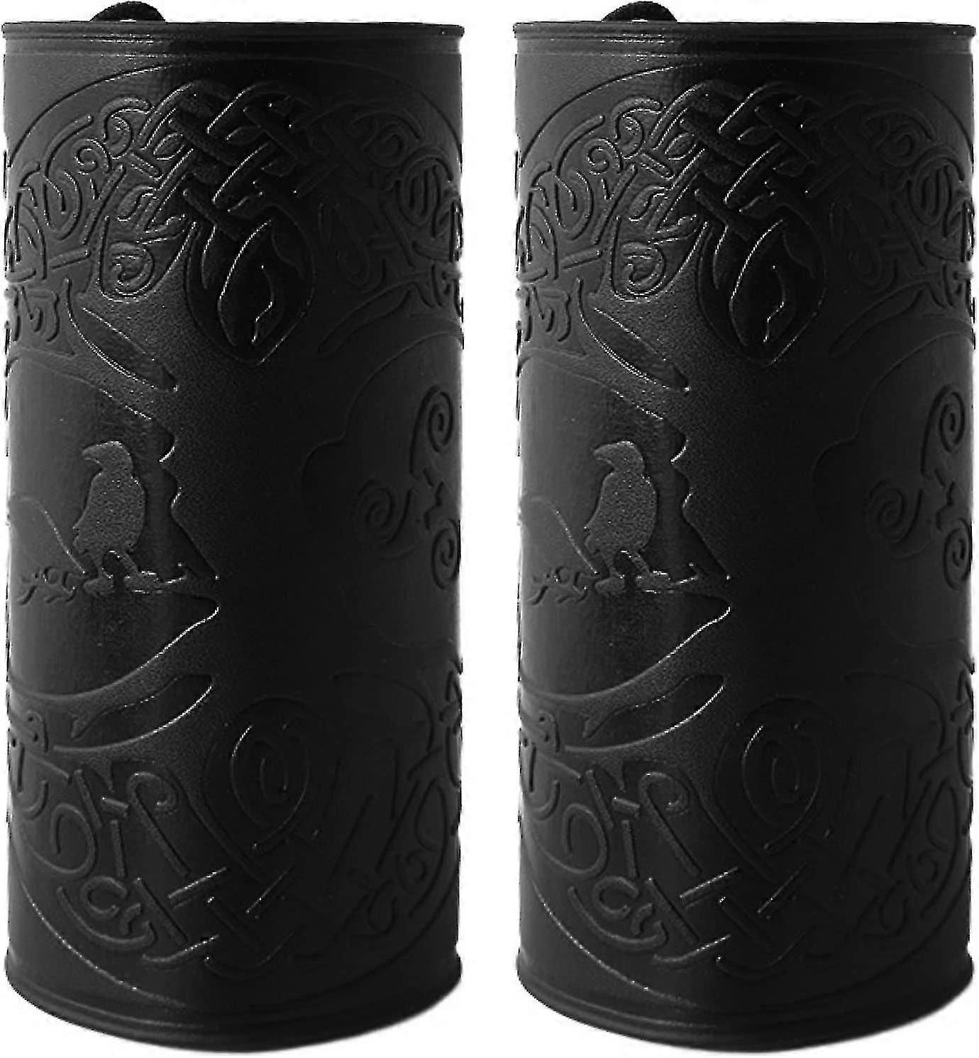 Hängslen Bågskytte Barn Vuxna, 2 Bit Medeltida Handgjorda Justerbar Pu Läder Viking Wrist Guardsbrun