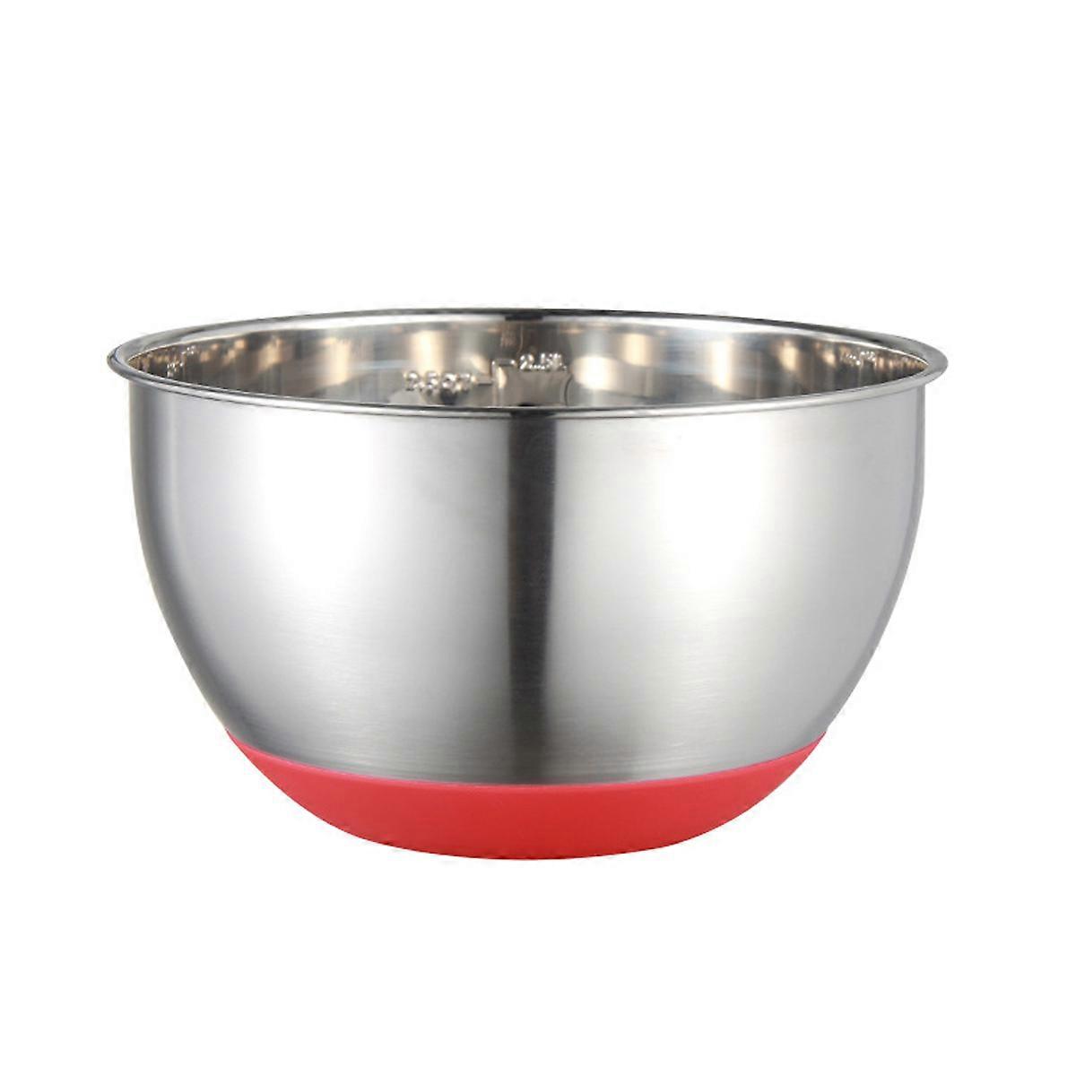 1pcs 22cm 304 Stainless Steel Mixing Bowl with Airtight Lids, Nesting Storage Bowls with Scale Marks & Non-slip Bottom, Great for Baking