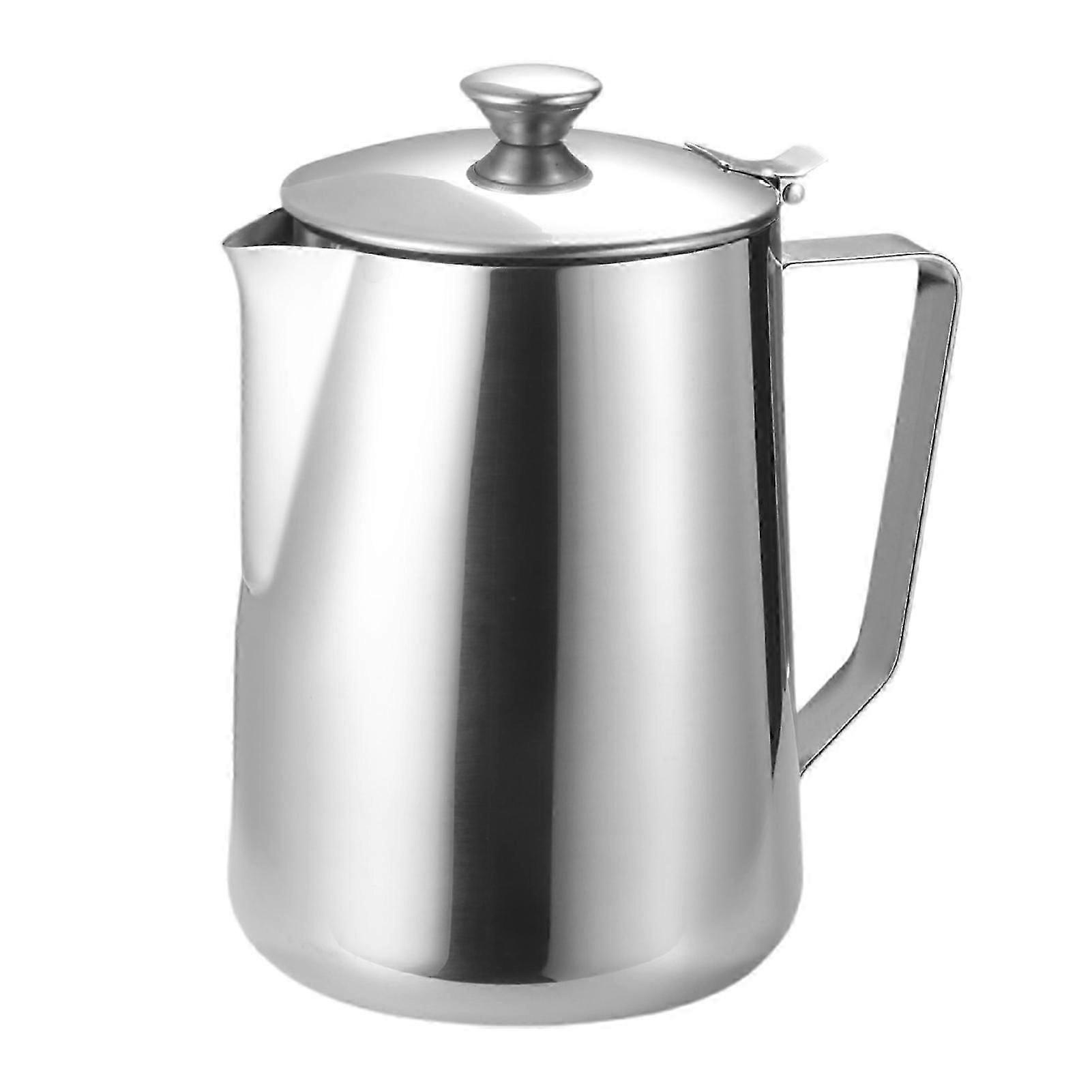 Coffee Frothing Pitcher with Lid Multi-functional Stainless Steel Latte Art Milk Frother Cup Barista Tool