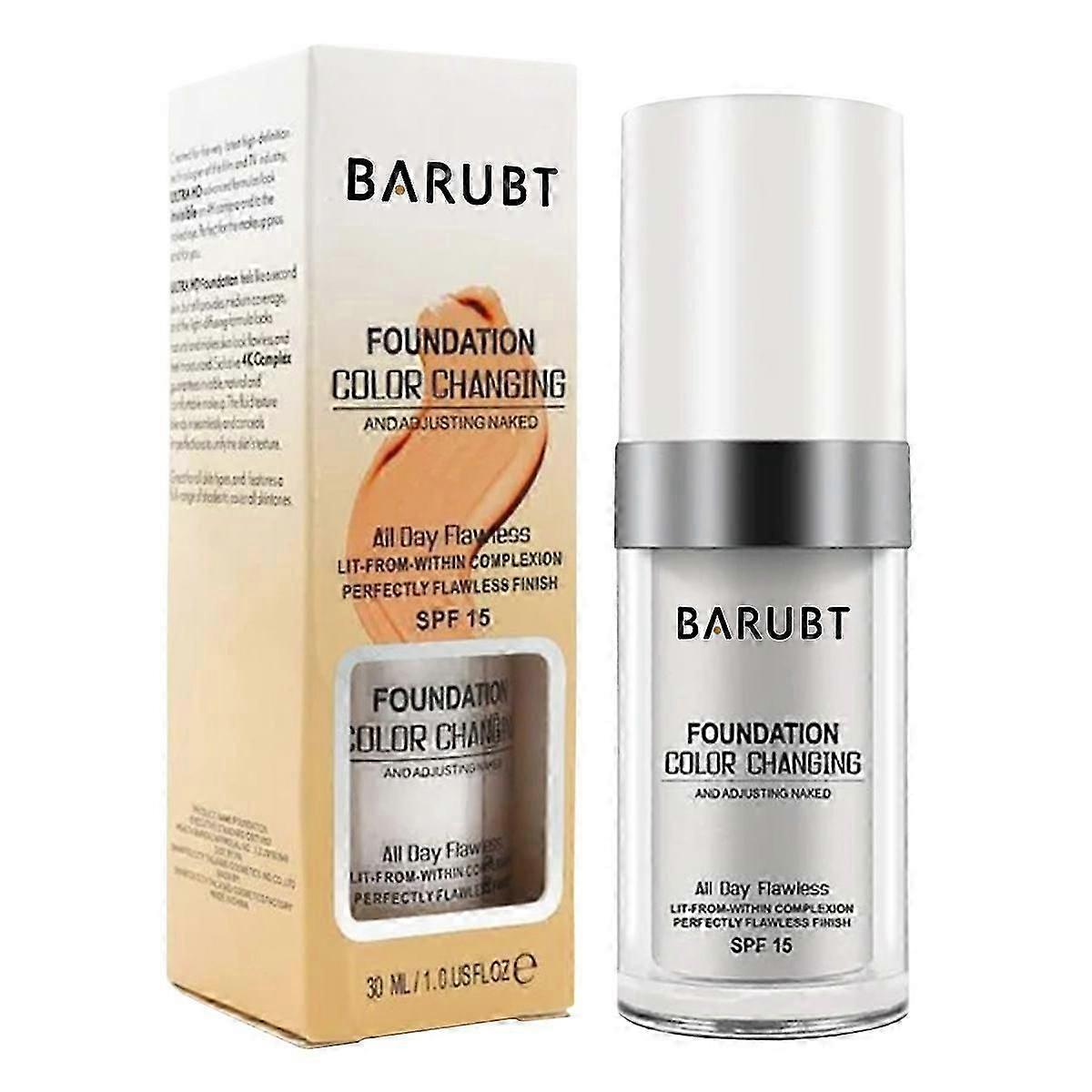 Colour Changing Liquid Foundation Hides Wrinkles & Lines, Foundation Color Changing, BB Cream Makeup Base Concealer Cover for All Skin Tone