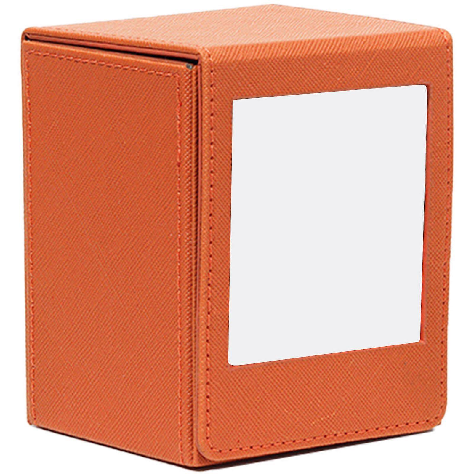 Versatile Square Card and Photo Holder, Magnetic Snap, Easy Clean PVC, Magnetic Photo Frame Protective and Stylish Case brown