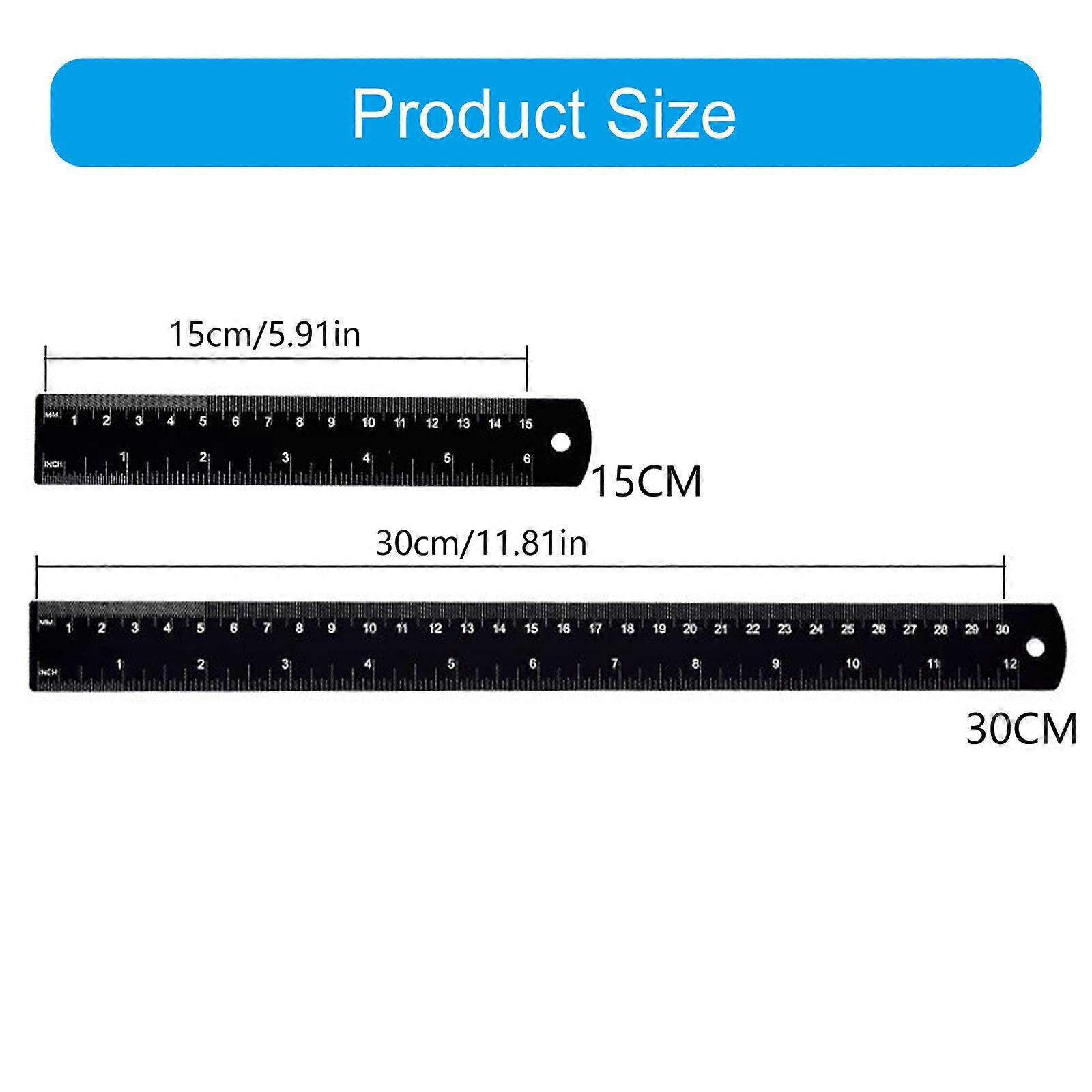 Aluminum Ruler with Clear Scale Metric Measurement Ruler Easy to Carry ...